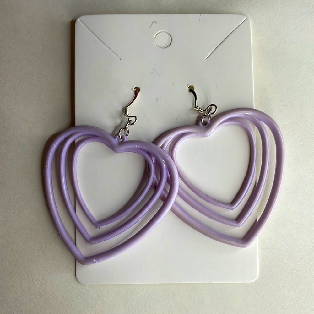 Vintage Purple Heart Earrings